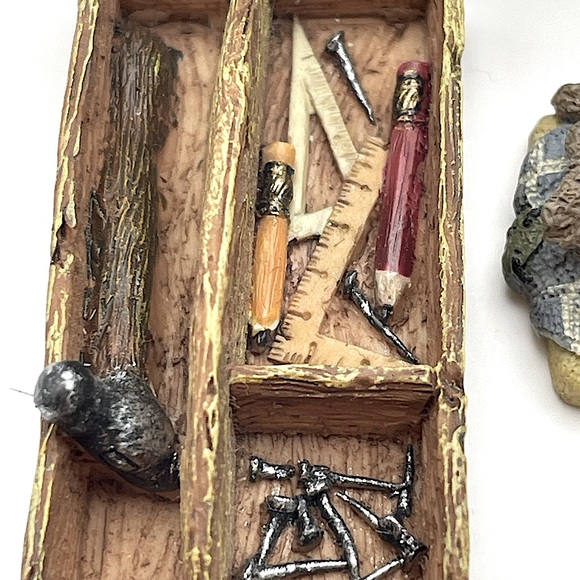 The Boyds Collection, 1999, Trinket Box, Noah’s Toolbox with Tool Tray and Mouse - Picture 10 of 15